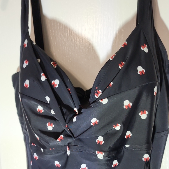 Disney Black and Pink One Piece Swimsuit with Polka Dots - Picture 7 of 9